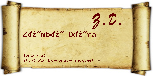 Zámbó Dóra névjegykártya