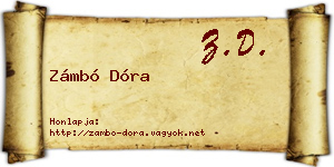 Zámbó Dóra névjegykártya