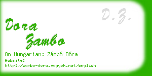 dora zambo business card